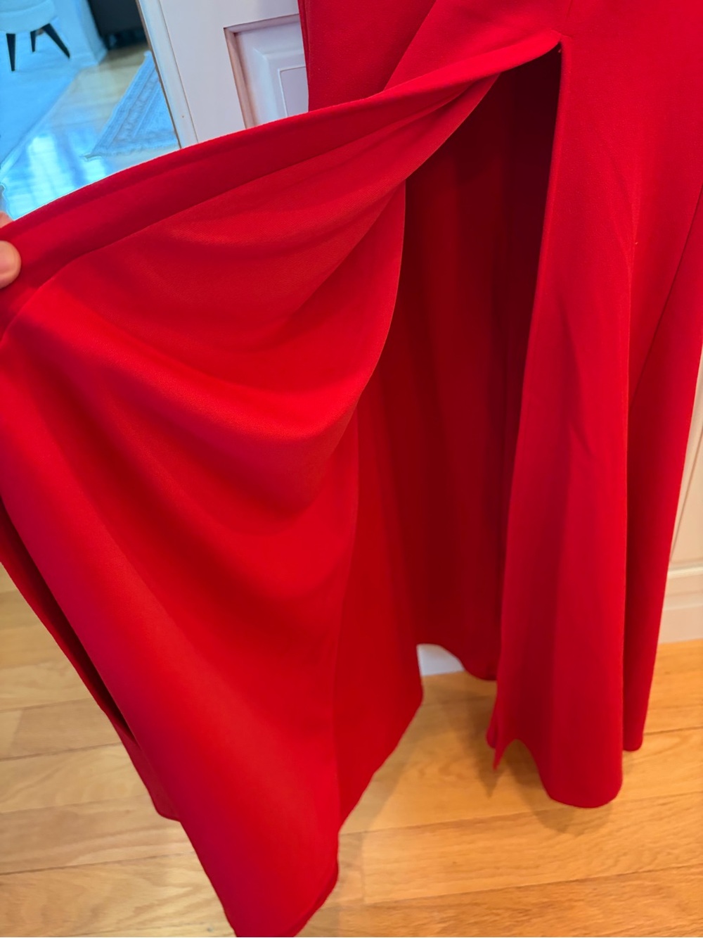 Lulus One-Shoulder Red Ruffle Gown - Picture 6 of 9